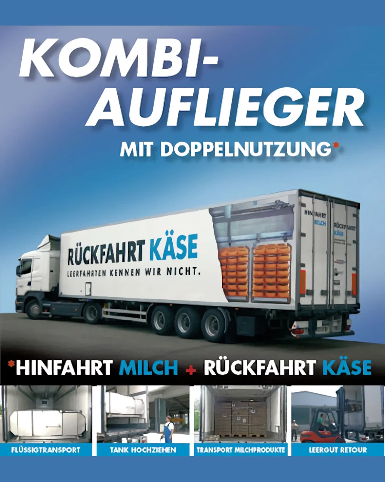 Kombi-Auflieger mit Doppelnutzung Kombi-Auflieger mit Doppelnutzung