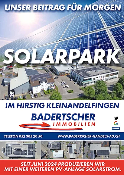 Solarpark - Unser Solarstrom auf den Dächern der Gewerbestrasse 9+11 in Kleinandelfingen